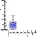 2.97 Carat Genuine Tanzanite and White Diamond 14K White Gold Pendant-3