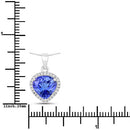 2.91 Carat Genuine Tanzanite and White Diamond 14K White Gold Pendant-3