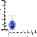 3.17 Carat Genuine Tanzanite and White Diamond 14K White Gold Pendant-3