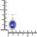 2.36 Carat Genuine Tanzanite and White Diamond 14K White Gold Pendant-3