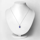 2.51 Carat Genuine Tanzanite and White Diamond 14K White Gold Pendant-2