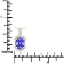 2.27 Carat Genuine Tanzanite and White Diamond 14K Yellow Gold Pendant-3