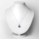 3.14 Carat Genuine Tanzanite and White Diamond 14K White Gold Pendant-2