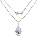 1.03 Carat Genuine Tanzanite & White Topaz .925 Sterling Silver Pendant-5
