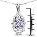 1.03 Carat Genuine Tanzanite & White Topaz .925 Sterling Silver Pendant-6