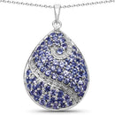 4.72 Carat Genuine Tanzanite .925 Sterling Silver Pendant-3