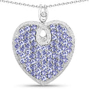 6.17 Carat Genuine Tanzanite .925 Sterling Silver Pendant-3