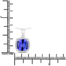 2.65 Carat Genuine Tanzanite and White Diamond 14K White Gold Pendant-3