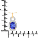 2.23 Carat Genuine Tanzanite and White Diamond 14K Yellow Gold Pendant-3