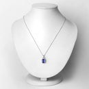 2.25 Carat Genuine Tanzanite and White Diamond 14K White Gold Pendant-2