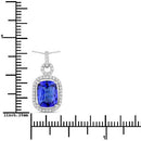2.25 Carat Genuine Tanzanite and White Diamond 14K White Gold Pendant-3