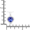 2.53 Carat Genuine Tanzanite and White Diamond 14K White Gold Pendant-3