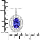 4.90 Carat Genuine Tanzanite and White Diamond 14K White Gold Pendant-3