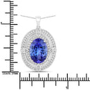 5.91 Carat Genuine Tanzanite and White Diamond 14K White Gold Pendant-3