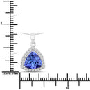3.11 Carat Genuine Tanzanite and White Diamond 14K White Gold Pendant-3