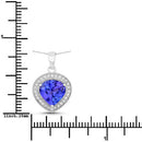 2.58 Carat Genuine Tanzanite and White Diamond 14K White Gold Pendant-3