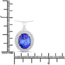 3.90 Carat Genuine Tanzanite and White Diamond 14K White Gold Pendant-3