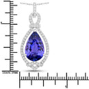 7.11 Carat Genuine Tanzanite and White Diamond 14K White Gold Pendant-3