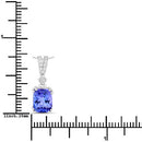 2.41 Carat Genuine Tanzanite and White Diamond 14K White Gold Pendant-3