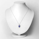 1.73 Carat Genuine Tanzanite and White Diamond 14K White Gold Pendant-2