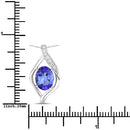 1.73 Carat Genuine Tanzanite and White Diamond 14K White Gold Pendant-3