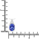 2.10 Carat Genuine Tanzanite and White Diamond 14K White Gold Pendant-3