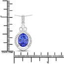 3.02 Carat Genuine Tanzanite and White Diamond 14K White Gold Pendant-3