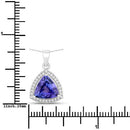 2.78 Carat Genuine Tanzanite and White Diamond 14K White Gold Pendant-3