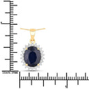 4.63 Carat Genuine Blue Sapphire and White Diamond 14K Yellow Gold Pendant-3