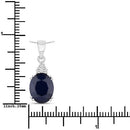 4.41 Carat Genuine Blue Sapphire and White Diamond 14K White Gold Pendant-3
