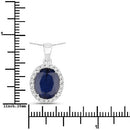 4.63 Carat Genuine Blue Sapphire and White Diamond 14K White Gold Pendant-3