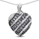 1.30 Carat Genuine Tanzanite and White Topaz .925 Sterling Silver Pendant-4