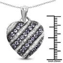 1.30 Carat Genuine Tanzanite and White Topaz .925 Sterling Silver Pendant-6