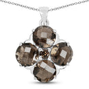 7.03 Carat Genuine Smoky Quartz .925 Sterling Silver Pendant-4