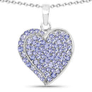 3.97 Carat Genuine Tanzanite .925 Sterling Silver Pendant-3