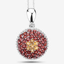 4.57 Carat Genuine Citrine and Garnet .925 Sterling Silver Pendant-6