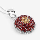 4.57 Carat Genuine Citrine and Garnet .925 Sterling Silver Pendant-7