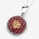 4.57 Carat Genuine Citrine and Garnet .925 Sterling Silver Pendant-9