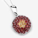 4.57 Carat Genuine Citrine and Garnet .925 Sterling Silver Pendant-10