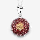 4.57 Carat Genuine Citrine and Garnet .925 Sterling Silver Pendant-11