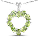 1.70 Carat Genuine Peridot .925 Sterling Silver Pendant-5