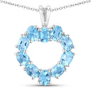 1.90 Carat Genuine Swiss Blue Topaz .925 Sterling Silver Pendant-5