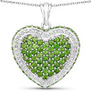 4.62 Carat Genuine Chrome Diopside .925 Sterling Silver Pendant-5