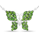 4.88 Carat Genuine Chrome Diopside and White Topaz .925 Sterling Silver Pendant-2