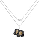 0.89 Carat Genuine Black Diamond and Yellow Diamond .925 Sterling Silver Pendant-4