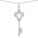 0.10 Carat Genuine White Diamond .925 Sterling Silver Pendant-3
