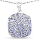 2.73 Carat Genuine Tanzanite .925 Sterling Silver Pendant-2