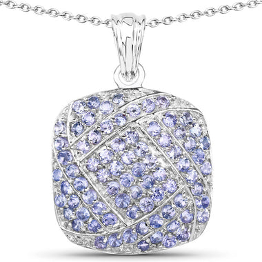 2.73 Carat Genuine Tanzanite .925 Sterling Silver Pendant - 0