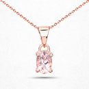 18K Rose Gold Plated 0.70 Carat Genuine Morganite .925 Sterling Silver Pendant-8