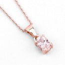 18K Rose Gold Plated 0.70 Carat Genuine Morganite .925 Sterling Silver Pendant-10